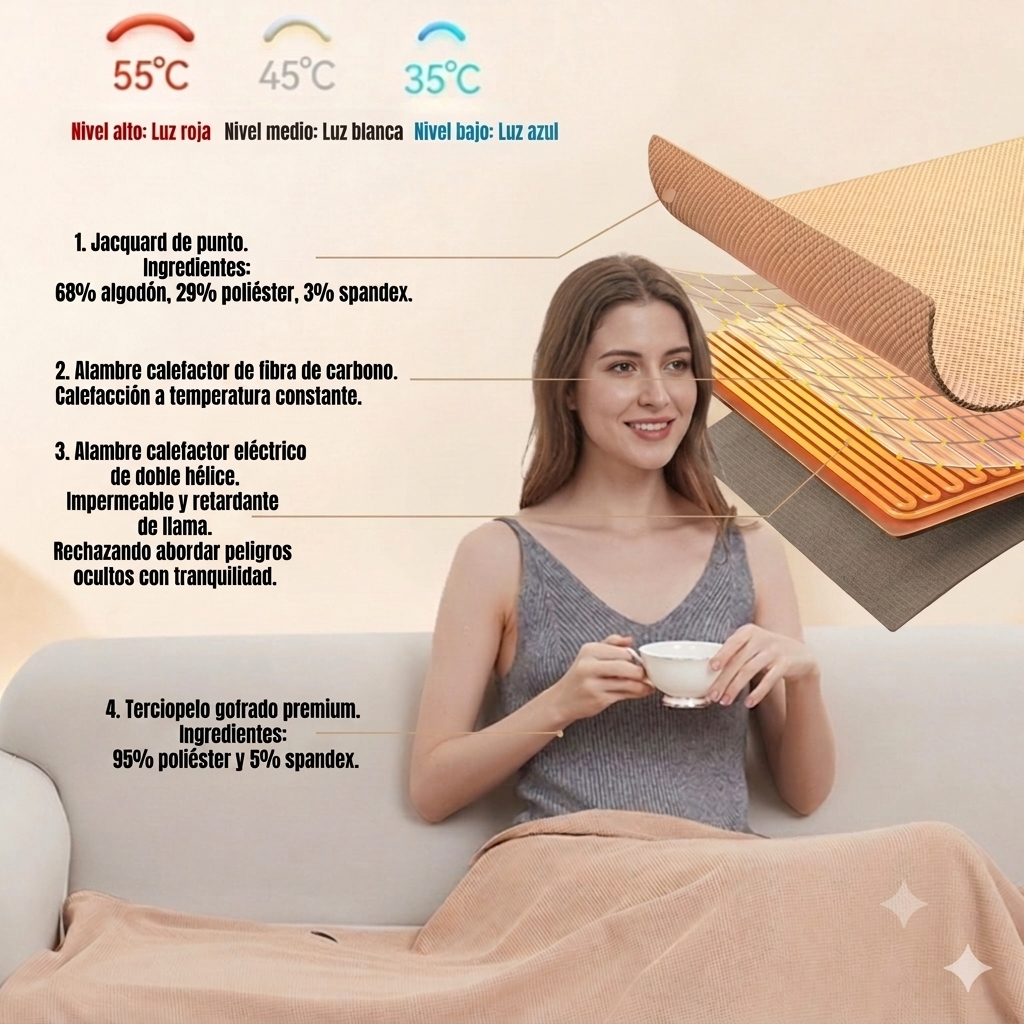 Manta Calefactora Eléctrica Carga USB